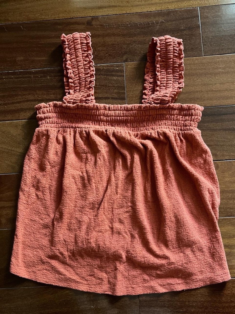 UpWest Smocked Strap Tank in Rust